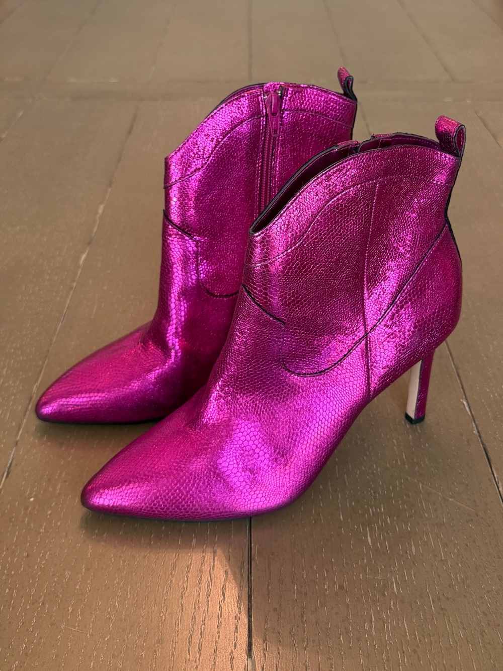 Gianni Bini Women’s Western Snakeskin Ezlee Stilleto Pink Cowboy Boots • Size 8